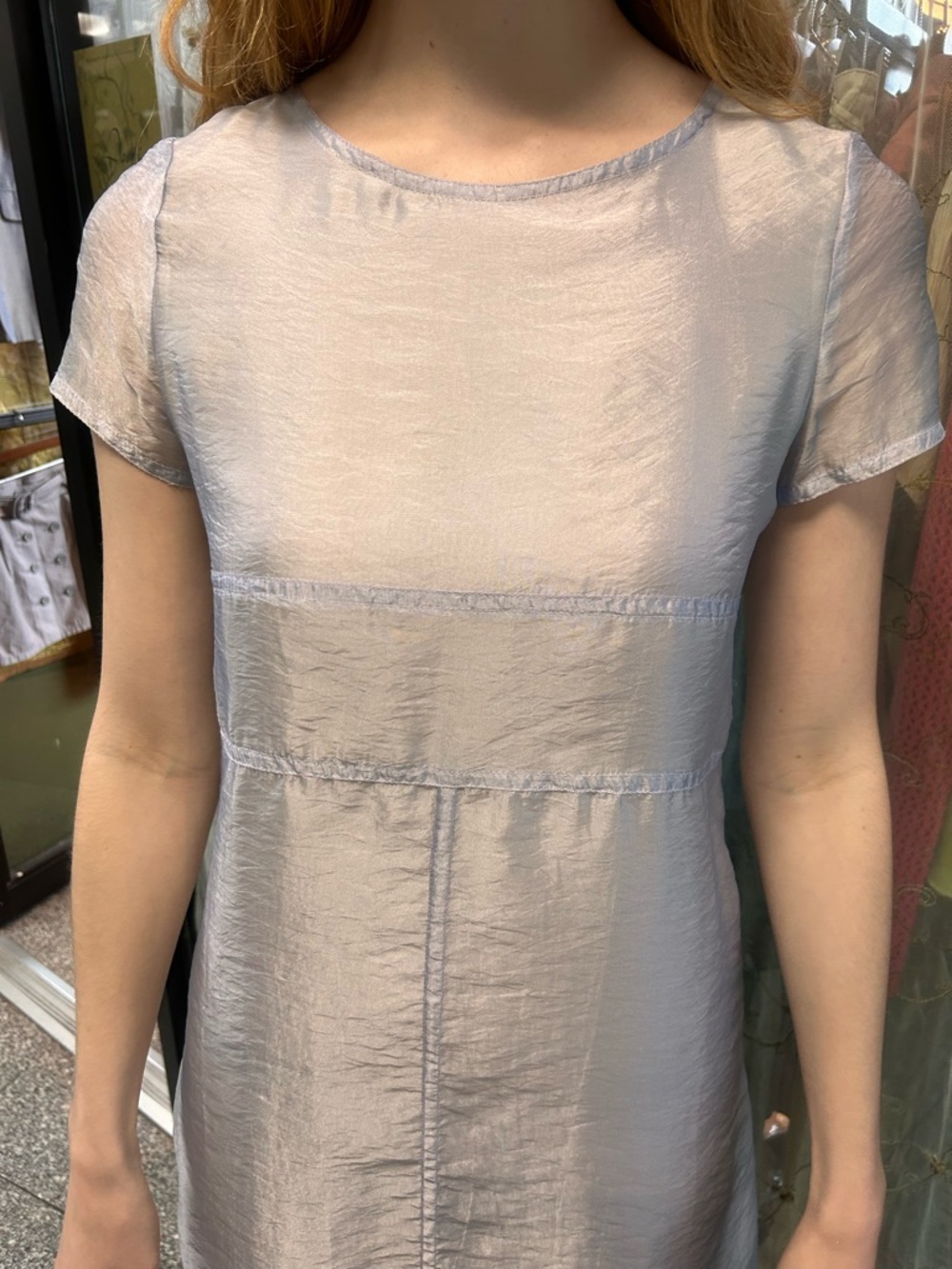 ▪️sold▪️vintage light blue sheer short sleeve mini dress made in paris - Picture 5 of 8
